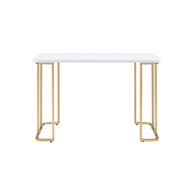 Bureau d'écriture blanc et doré