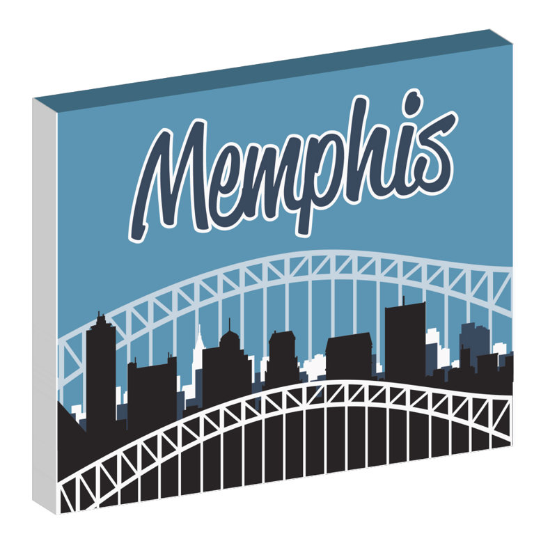 «Memphis Skyline», Memphis, Tennessee, impression sur toile tendue, H 20 po x l 24 po x P 1,5 po