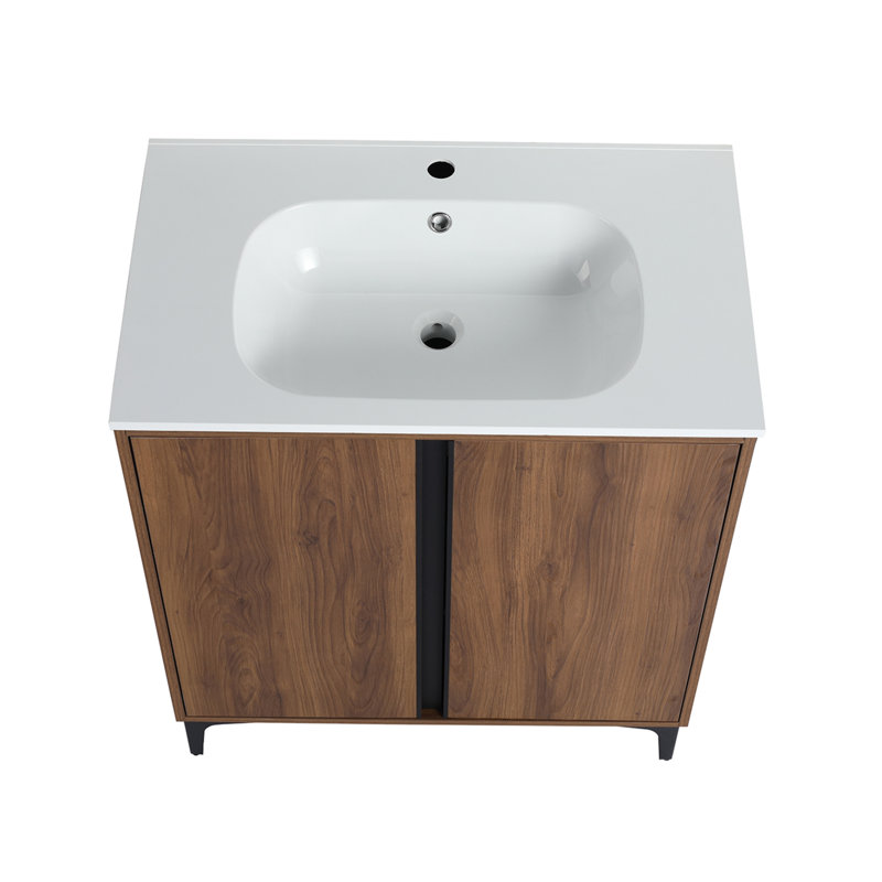 Tieran 29.53'' Single Bathroom Vanity with Resin Top