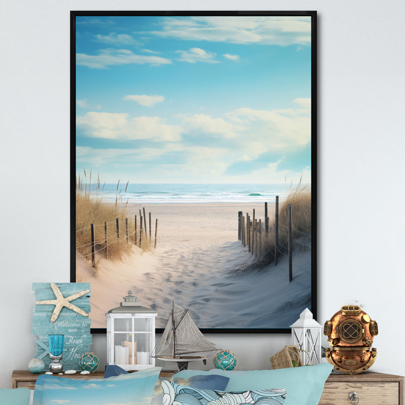 Cid Path to the Beach III - reproduction de cadre flottant sur toile, Noir, H 20 po x l 12 po x P 1 po