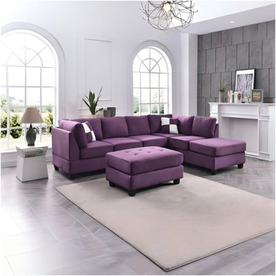 Canapé modulaire Malone G637B-SC (sans repose-pieds), Mauve