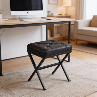 Tabouret en similicuir l 15,5 po
