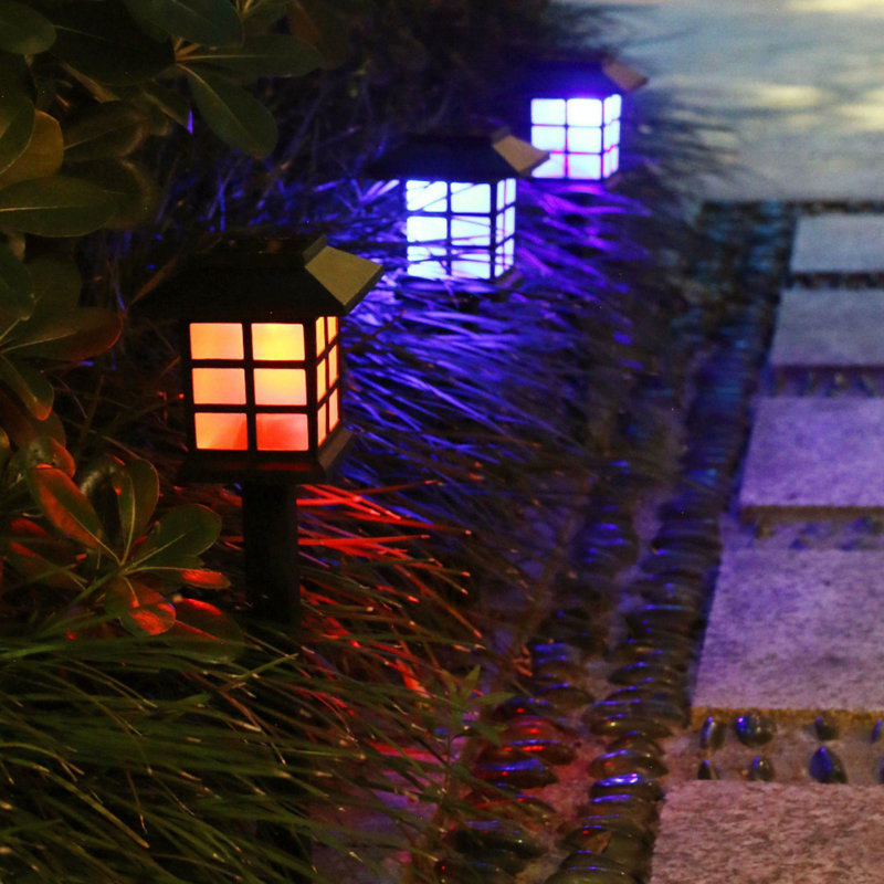 Lampe solaire solaire de jardin imperméable à DEL multicolore