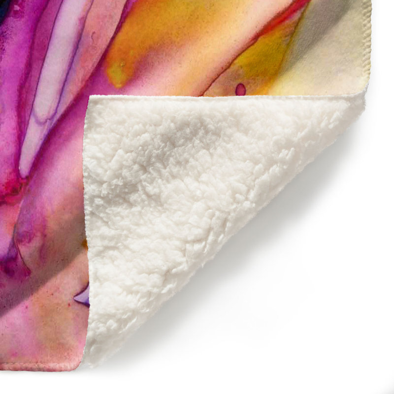 Couverture sherpa doux à fleur d’âme 36, l 51 po x L 60 po