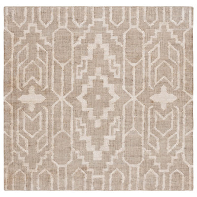 Artian Southwestern Flatweave Jute/Sisal Area Rug in Beige