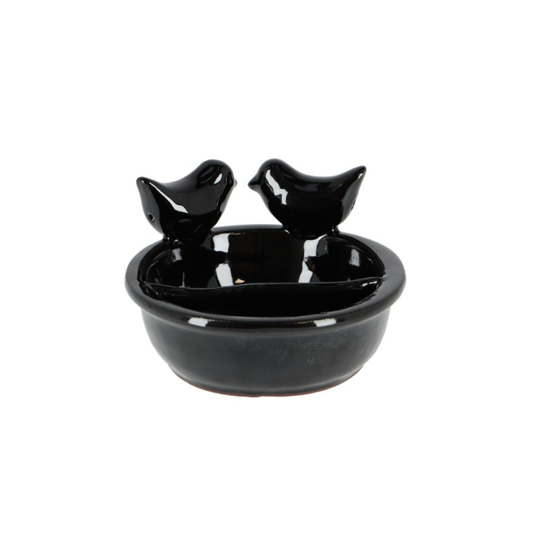 Black Ceramic Feeding and Drinking Bowl