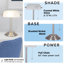 Lampe argentée 14,5 po Amann