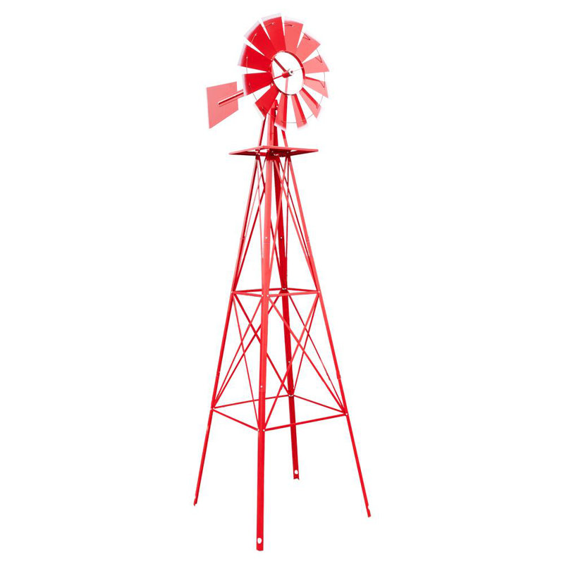 Haghni Metal Abstract Windmill, Red