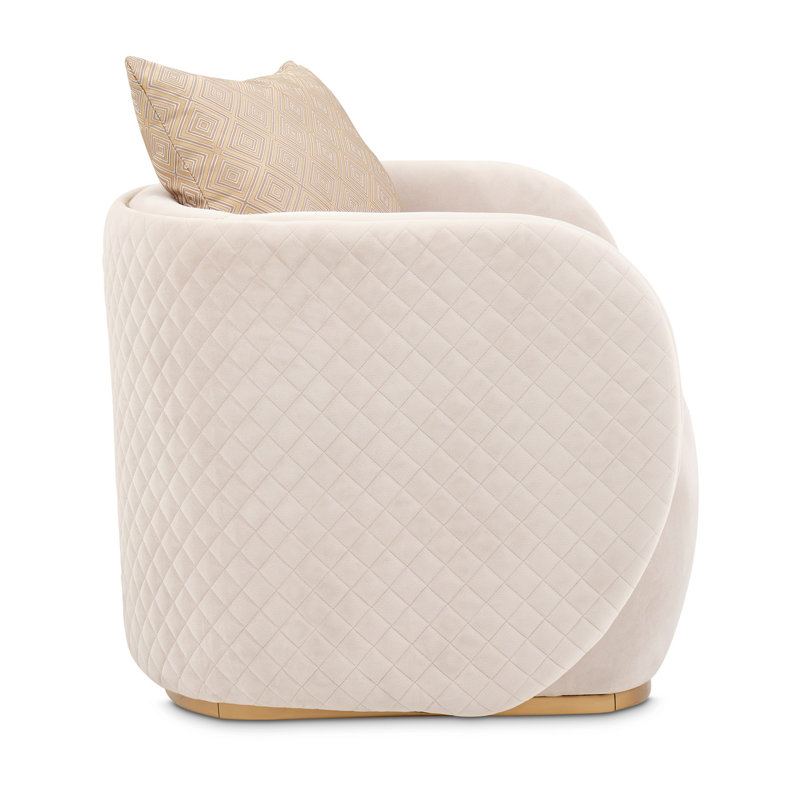 Ariana Barrel Chair, Beige Velvet