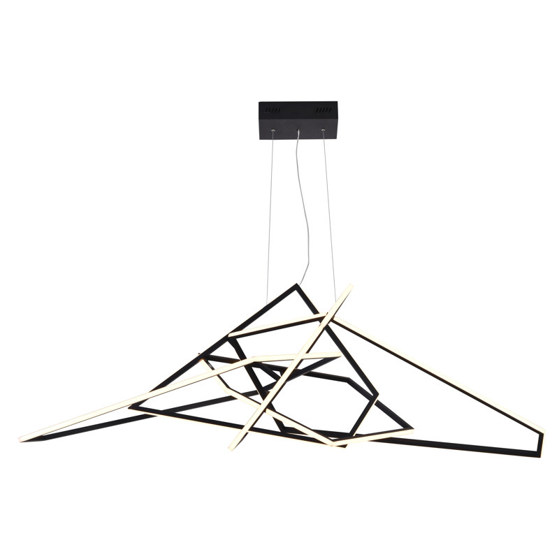Lustre géométrique unique à 25 lumières Navil, Noir