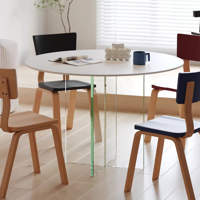 Table en verre trempé Modern Minimalist, H 29,13 po x L 43,3 po x l 43,3 po