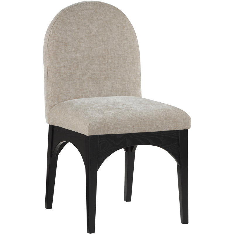Waldorf 19.75'' H Upholstered Side Chair, Black, Beige