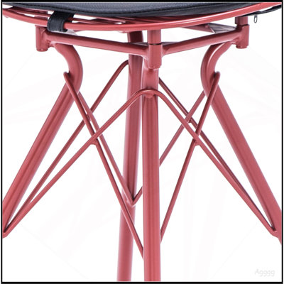 24" Counter Height Bar Stools Set of 2, Industrial Metal Bar Chairs with Faux Leather Seat & Wood Footrest, Farmhouse Kitchen Island Stools