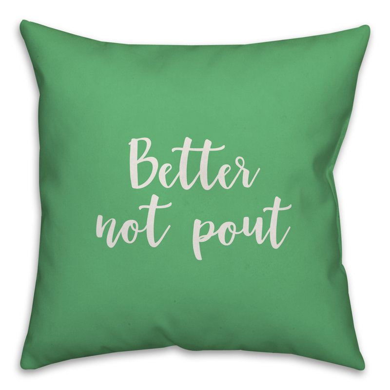  Coussin Better Not Pout, Vert clair, Housse de coussin