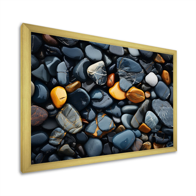 «Rocky Beach», impression sur toile, H 12 po x l 20 po x P 1 po, Cadre doré à une seule photo