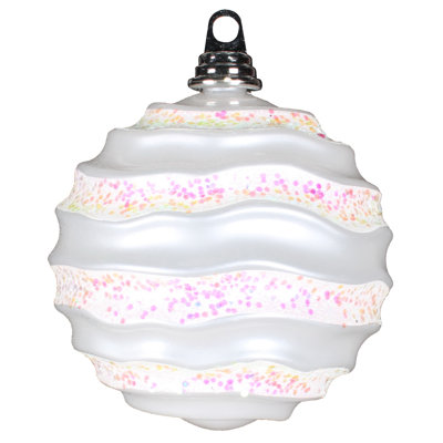 Stripe Candy Glitter Wave Ball Christmas Ornament