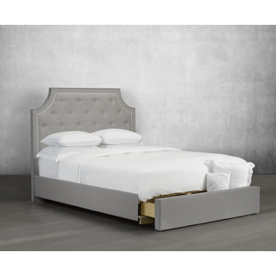 Lit plateforme tapissier avec rangement Stough