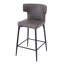 28 tabourets de bar à hauteur de comptoir de 28 po, de 2 chaises grises modernes avec repose-pieds en cuir de polyuréthane et métal rembourrés de mousse pour tabourets de 28 po (2), rembourrés et pratiques
