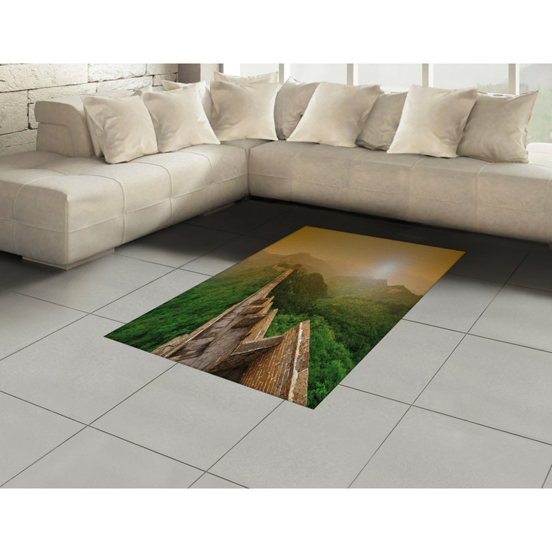 Tapis décoratif à poils longs en polyester à haute densité Landscape, Rectangle— 4 pi x 5 pi 8 po