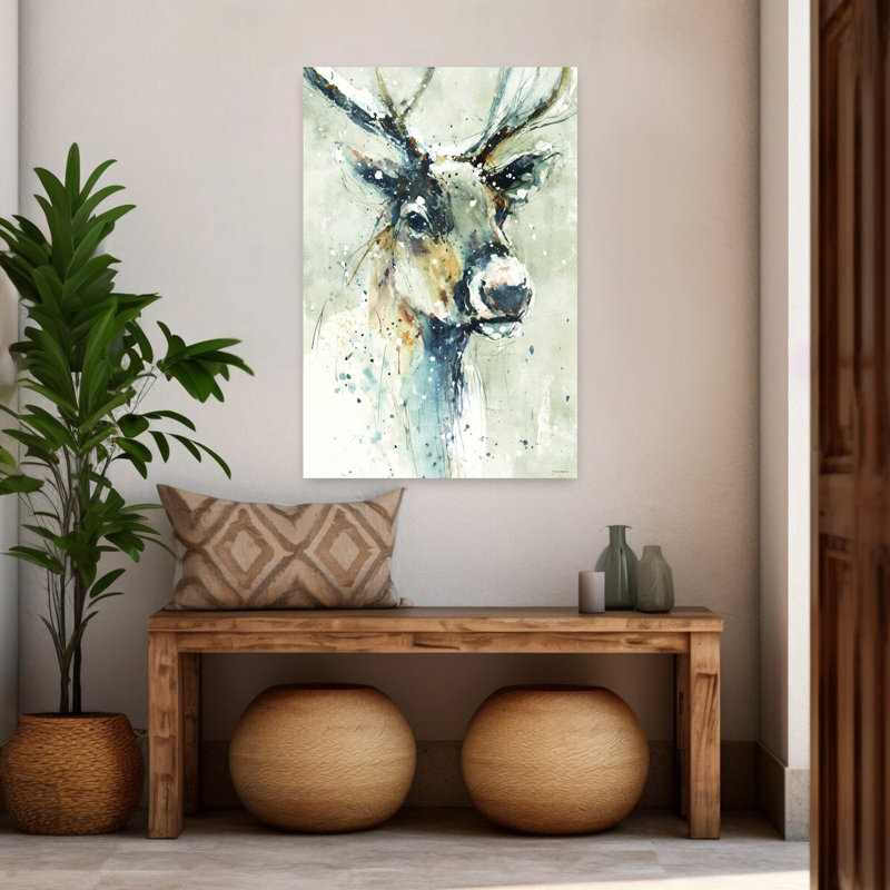 Abstrait art contemporain abstrait cerf, H 48 po x l 32 po