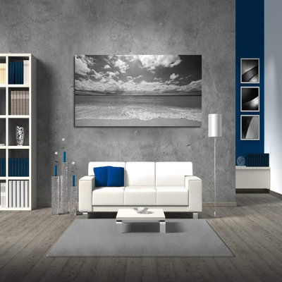 Plage nuageuse - impression sur toile tendue