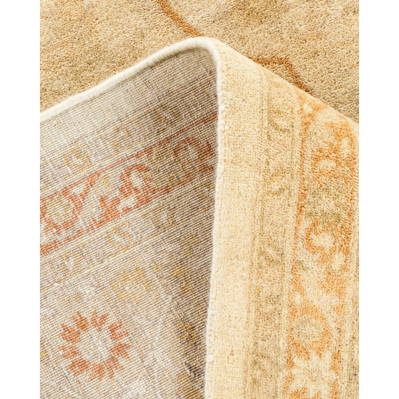Tapis ivoire traditionnel noué à la main de conception unique 8 pi 2 po x 10 pi 2 po Keller