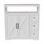 100cm Scandinavian Sideboard with 3 Drawers & 2 Doors, Modern Tall Storage Console with X-Frame Design, White & Oak