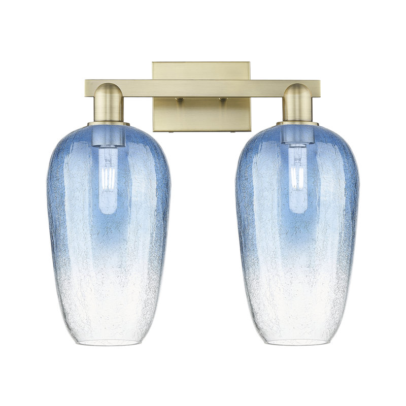 Lumière de meuble-lavabo Kazmierski - Nickel satiné brossé, Blue / Antique Brass