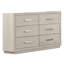 Commode 1 pièce à 6 tiroirs gris clair en acacia massif