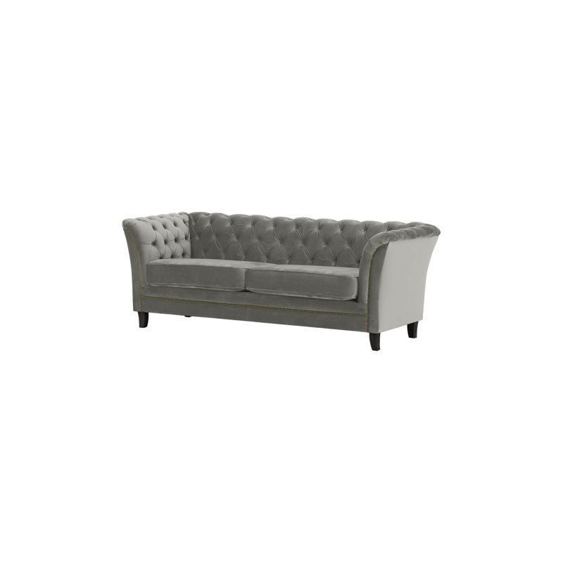 Lilo 3 Seater Velvet Sofa, Black, Grey