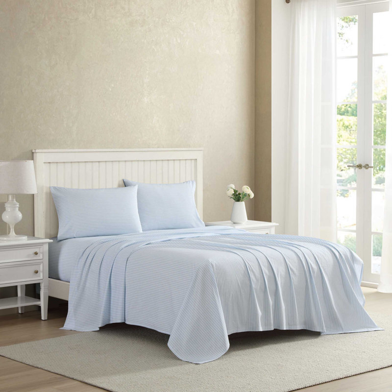 Ensemble de draps en percale de coton Percale Novelty Laura Ashley, Ensemble de draps pour lit simple avec 2 taies d'o