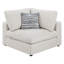 Canapé d'angle en L 6 pièces Rhette Beige, capitonné, avec coussins réversibles et coussins décoratifs