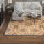 Tapis ivoire / denim / rouge en laine touffeté à la main Arden-358891599