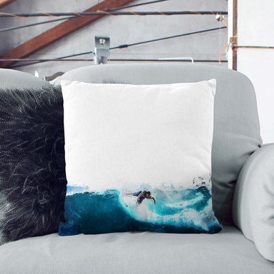 Surfer Riding the Wave Cushion with Filling