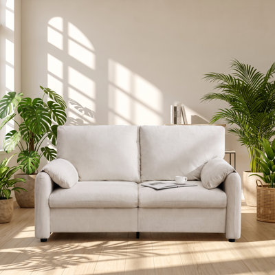 Vanbow 71.26" W x 35.83" D x 37.8" H Down Filled Chenille 2-Seat Sofa