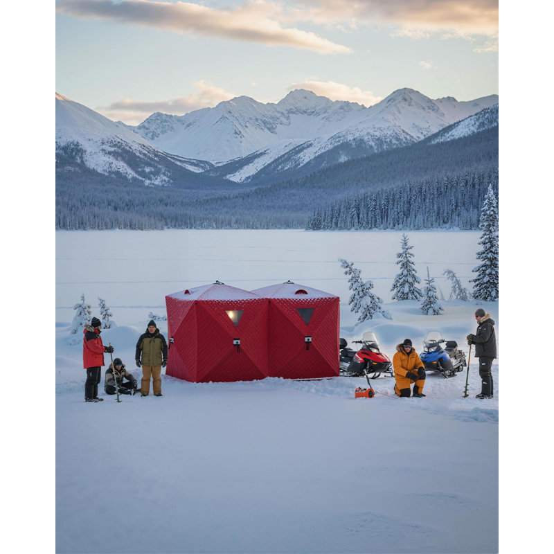 Abri de pêche sur glace Tente - Pop-Up Cabine, Rouge, 6-8 Person