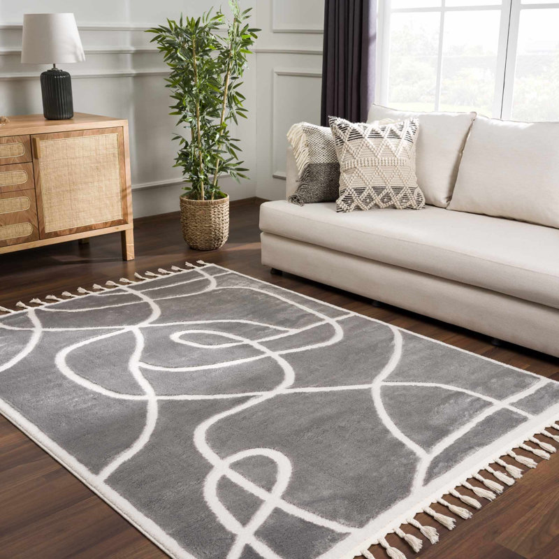 Tapis gris Davyeon, Rectangle 5 pi 3 po x 7 pi