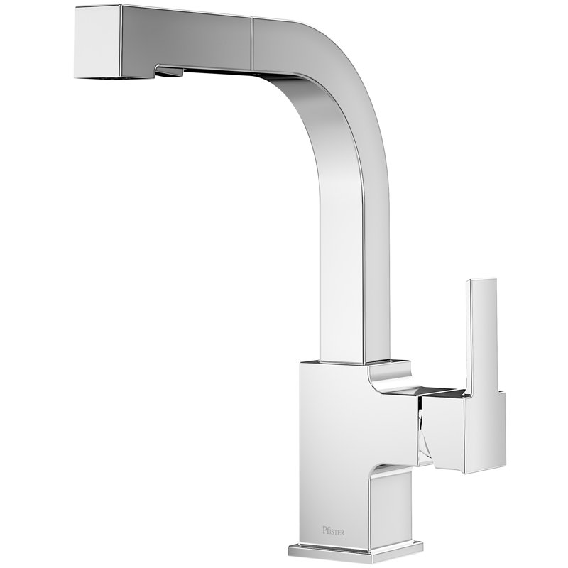Arkitek Polished Chrome Single Handle Pull-Out Kitchen Faucet
