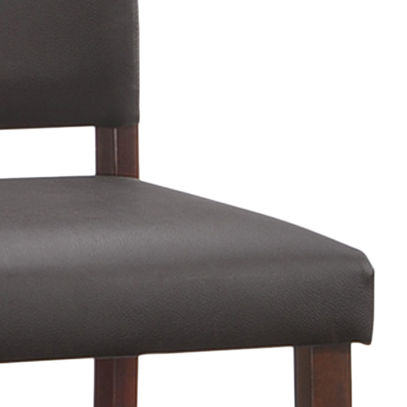 Jennifer Home Upholstered Back Stool with Wood Base for Kitchen, Counter Stool (24" Seat Height), Cappuccino/Ebony