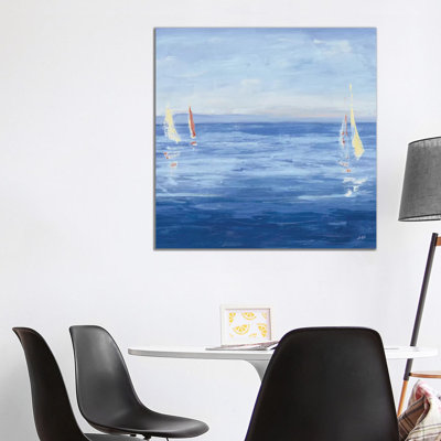 Open Sail with Red Crop 1 Piece Wrapped Canvas Painting