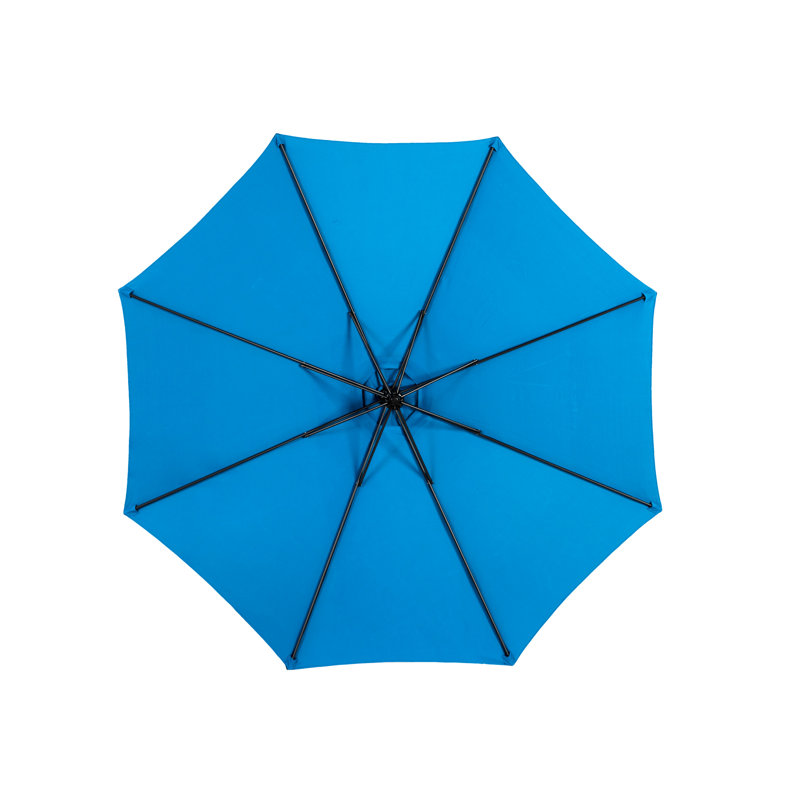 Parasol de patio de 10 pi avec système à manivelle facile et housse bleu foncé - adapté au bord de la piscine
