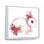 Mignon lapin et fleurs et feuilles d'automne - Peinture sur toile-66800924-66800927