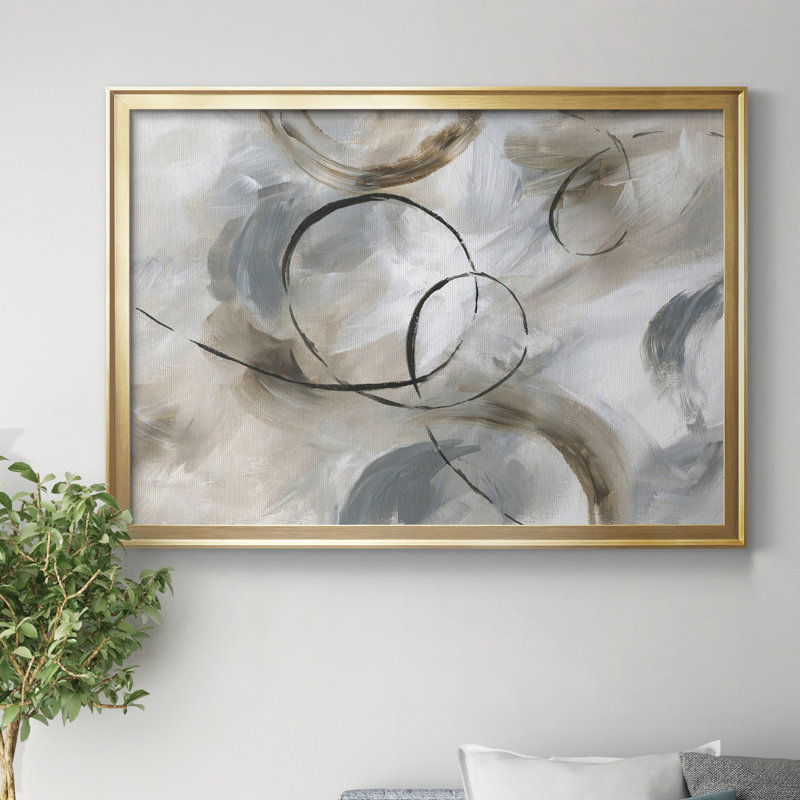 Allegro - Peinture sur toile encadrée, H 30,5 po x l 42,5 po x P 1,5 po, Or