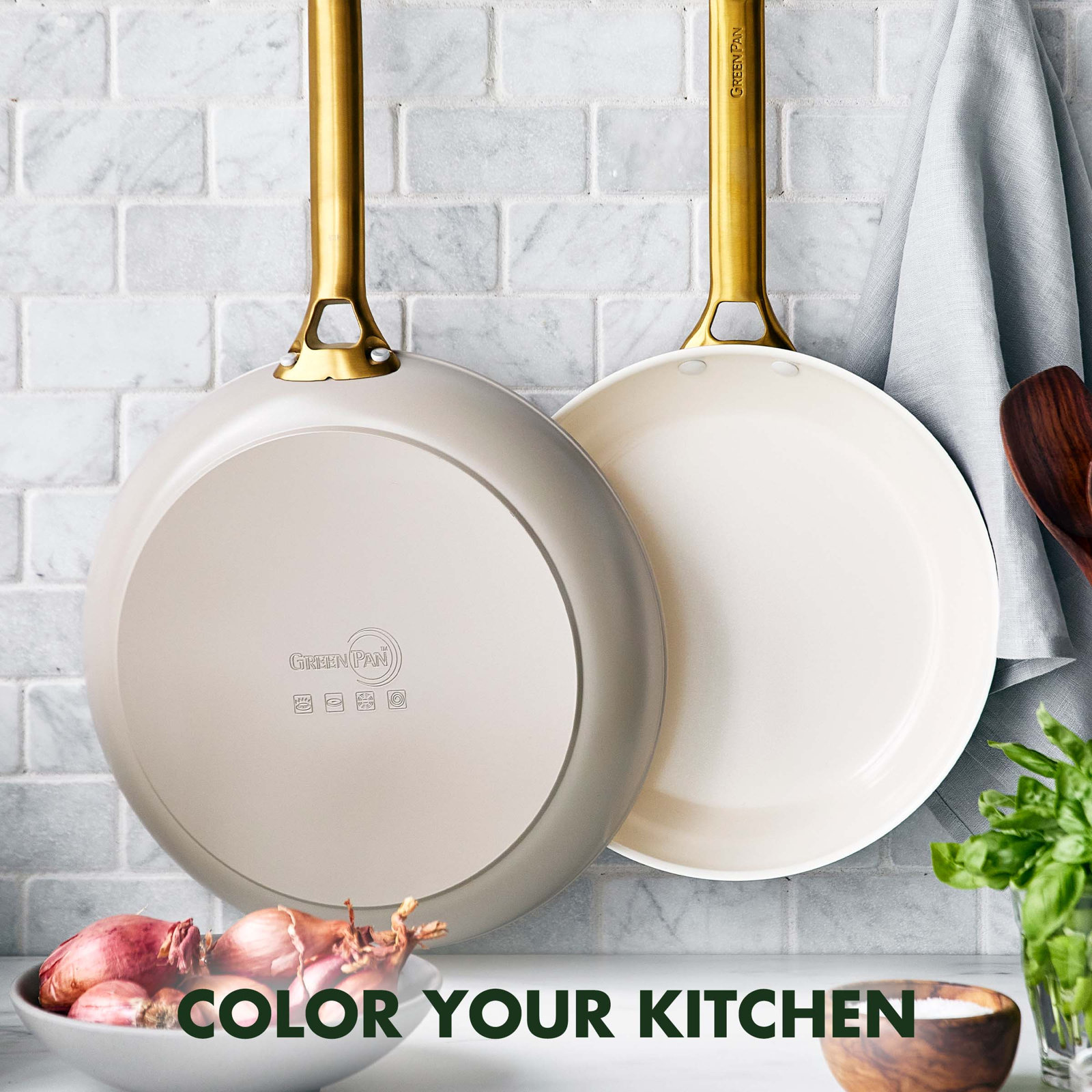 GreenPan Reserve 2-Piece Frying Pan Set, Taupe