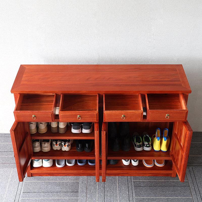 Rosewood Shoe Cabinet 22 Pair Solid Wood Shoe Storage Cabinet
