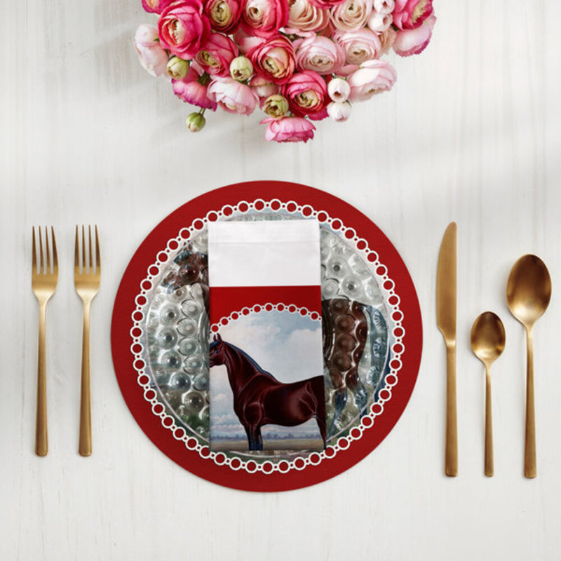Serviettes de table en pur sang anglais pur sang anglais, Rouge