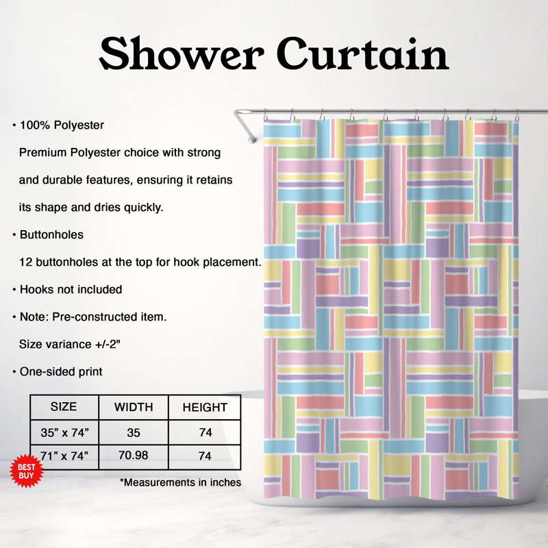Rideau de douche Rainbow Gleam - Premium, H 74 po x l 71 po