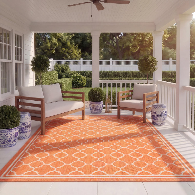 Herefordshire Performance Geometric Indoor/Outdoor Area Rug, Rectangle 8' x 11'