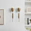 Ensemble de 2 appliques murales verticales en laiton antique Mid-Century