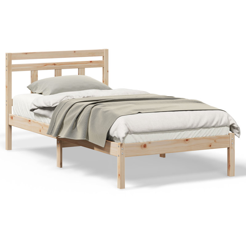 Solid Wood Bed, Single (3'), Natural